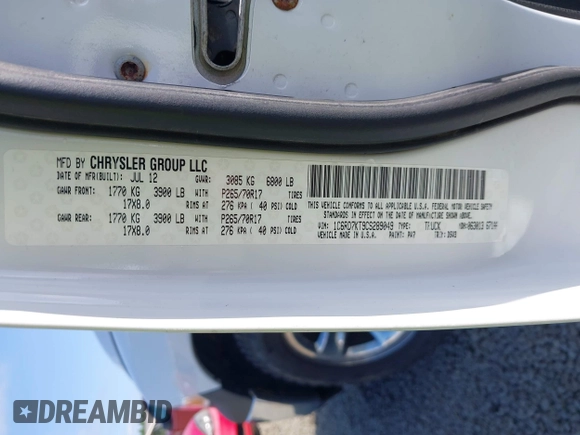 2012 Ram 1500 Express с VIN 1C6RD7KT9CS289049, выставлен на аукционе IAAI как лот 42120905 с пробегом 81 896 миль миль и . История ставок и продаж доступна на DreamBid. Изображение 9.