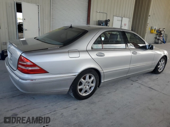 2002 Mercedes-Benz S 430 with VIN WDBNG70J22A278655, listed as a Copart auction lot 58589935 with Not provided miles and Salvage title. Bid and sale history available at DreamBid. Image 3.