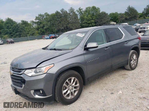 2019 Chevrolet Traverse LT Cloth z VIN 1GNERGKW7KJ141156, wystawiony jako Copart lot #62134795 z przebiegiem 116 311 mil mil oraz Szkoda całkowita • Salvage title. Historia ofert i sprzedaży dostępna na DreamBid. Obrazek 1.