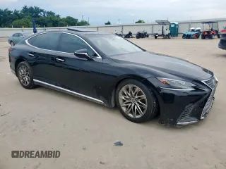 2018 Lexus LS 500 with VIN JTHB51FF9J5000688, listed as a Copart auction lot 58664355 with 106,208 mi miles and Salvage title. Bid and sale history available at DreamBid. Image 4.