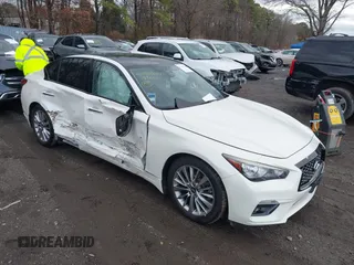 2019 Infiniti Q50 3.0t LUXE with VIN JN1EV7AR4KM550216, listed as a IAAI auction lot 40925007 with 94,957 mi miles. Bid and sale history available at carsss.com. Image 1.