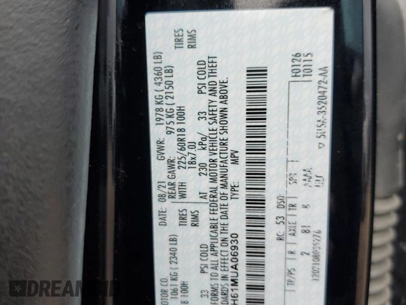 2021 Ford Escape SEL с VIN 1FMCU0H61MUA06930, выставлен на аукционе Copart как лот 57509265 с пробегом 62 354 миль миль и Чистый • Clean title. История ставок и продаж доступна на DreamBid. Изображение 13.