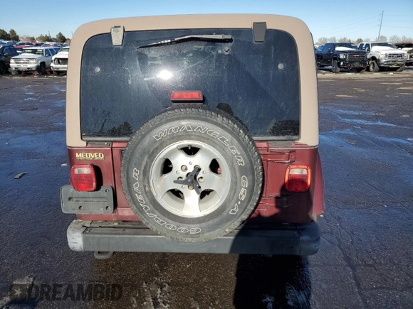 2001 Jeep Wrangler Sahara with VIN 1J4FA59S41P301365, listed as a Copart auction lot 87701675 with 134,081 mi miles and Salvage Title. Bid and sale history available at carsss.com. Image 6.
