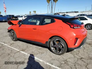 2019 Hyundai Veloster Turbo R-Spec with VIN KMHTH6AB1KU020063, listed as a Copart auction lot 42607993 with 21,712 mi miles. Bid and sale history available at carsss.com. Image 2.