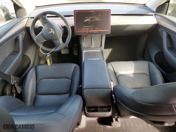 2022 Tesla Model Y Long Range with VIN 7SAYGDEE2NF575433, listed as a Copart auction lot 47576175 with 53,642 mi miles and Salvage Title. Bid and sale history available at carsss.com. Image 8.