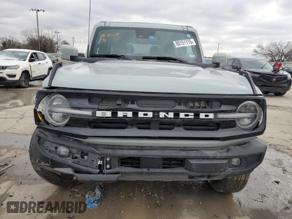 2023 Ford Bronco with VIN 1FMDE5AH9PLB38001, listed as a Copart auction lot 88151115 with 15,542 mi miles and Salvage title. Bid and sale history available at DreamBid. Image 5.
