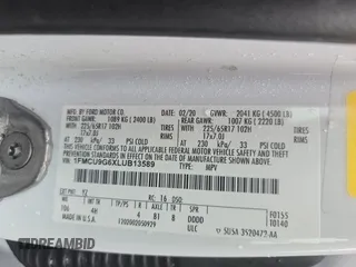 2020 Ford Escape SE z VIN 1FMCU9G6XLUB13589, wystawiony jako IAAI lot #42814985 z przebiegiem 83 493 mil mil oraz . Historia ofert i sprzedaży dostępna na DreamBid. Obrazek 1.