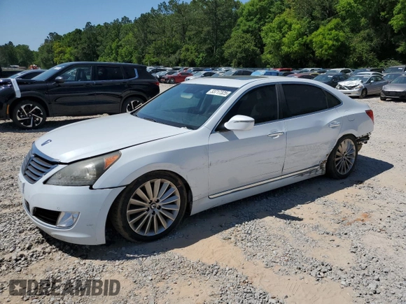 2015 Hyundai Equus Signature with VIN KMHGH4JH3FU099414, listed as a Copart auction lot 53717325 with 133,561 mi miles and Salvage Title. Bid and sale history available at DreamBid. Image 1.