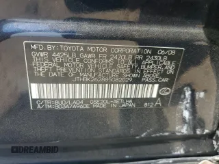 2008 Lexus IS with VIN JTHBK262885082029, listed as a Copart auction lot 53275535 with 237,252 mi miles and Salvage Title. Bid and sale history available at carsss.com. Image 12.