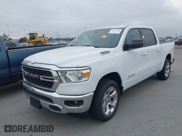 2022 Ram 1500 Big Horn with VIN 1C6SRFFT3NN456823, listed as a IAAI auction lot 42417659 with 5,313 mi miles and . Bid and sale history available at DreamBid. Image 2.