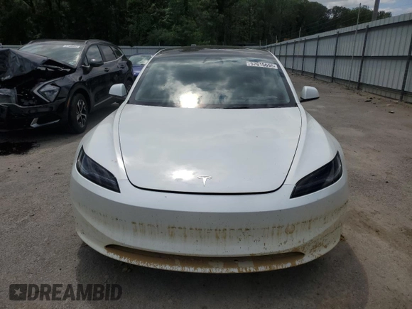 2025 Tesla Model 3 Long Range z VIN 5YJ3E1EAXSF971341, wystawiony jako Copart lot #57615695 z przebiegiem 4 823 mil mil oraz Szkoda całkowita • Salvage title. Historia ofert i sprzedaży dostępna na DreamBid. Obrazek 5.