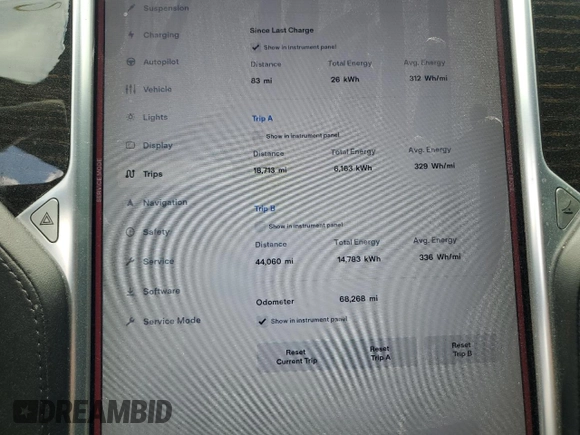 2017 Tesla Model S 60 с VIN 5YJSA1E14HF185924, выставлен на аукционе Copart как лот 57101065 с пробегом 68 268 миль миль и На запчасти • Non repairable. История ставок и продаж доступна на DreamBid. Изображение 9.