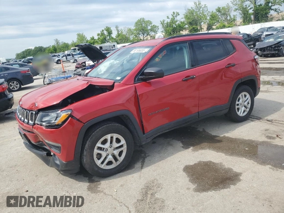 2018 Jeep Compass Sport с VIN 3C4NJCAB5JT214989, выставлен на аукционе Copart как лот 56196655 с пробегом 95 963 миль миль и Списание • Salvage title. История ставок и продаж доступна на DreamBid. Изображение 1.