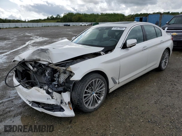 2018 BMW 5 Series 530i xDrive with VIN WBAJA7C53JWC75572, listed as a Copart auction lot 51467985 with 53,379 mi miles and Salvage Title. Bid and sale history available at carsss.com. Image 1.