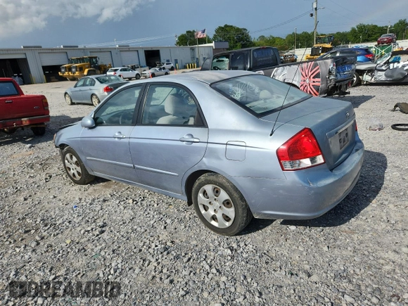 2007 Kia Spectra EX with VIN KNAFE121075394066, listed as a Copart auction lot 63238165 with 234,287 mi miles and Salvage title. Bid and sale history available at DreamBid. Image 2.