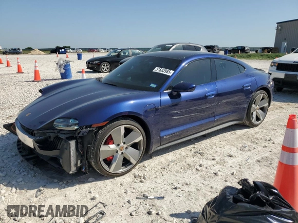 2020 Porsche Taycan 4S with VIN WP0AB2Y1XLSA52223, listed as a Copart auction lot 51683985 with 46,908 mi miles and Salvage title. Bid and sale history available at DreamBid. Image 1.