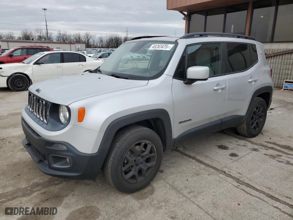 2015 Jeep Renegade Latitude with VIN ZACCJBBT0FPB75082, listed as a Copart auction lot 45263475 with 119,209 mi miles and Salvage Title. Bid and sale history available at carsss.com. Image 1.