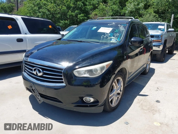 2013 Infiniti JX35 z VIN 5N1AL0MM5DC301632, wystawiony jako IAAI lot #42304566 z przebiegiem 186 803 mil mil oraz . Historia ofert i sprzedaży dostępna na DreamBid. Obrazek 2.