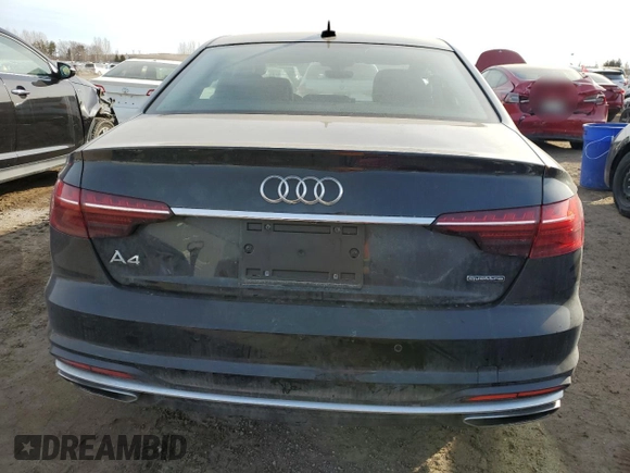 2020 Audi A4 Premium Plus with VIN WAUENAF49LN005872, listed as a Copart auction lot 48748015 with Not provided miles and Salvage title. Bid and sale history available at DreamBid. Image 6.