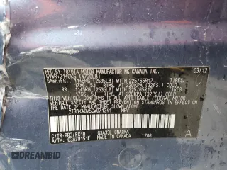 2012 Toyota RAV4 with VIN 2T3BK4DV5CW071341, listed as a Copart auction lot 47868505 with 86,199 mi miles and Salvage Title. Bid and sale history available at carsss.com. Image 13.