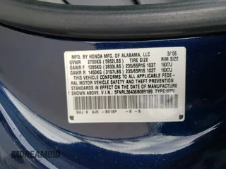 2006 Honda Odyssey EX with VIN 5FNRL38436B089189, listed as a Copart auction lot 57311505 with 165,325 mi miles and Salvage title. Bid and sale history available at DreamBid. Image 12.