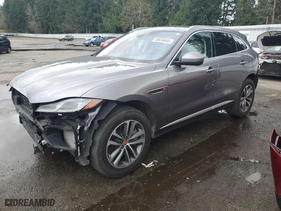 2021 Jaguar F-PACE S with VIN SADCJ2EU9MA667414, listed as a Copart auction lot 50034645 with 16,501 mi miles and Salvage Title. Bid and sale history available at carsss.com. Image 1.