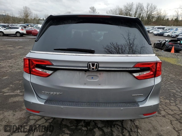 2023 Honda Odyssey Touring with VIN 5FNRL6H85PB063280, listed as a Copart auction lot 46309635 with 19,387 mi miles and Salvage Title. Bid and sale history available at DreamBid. Image 6.