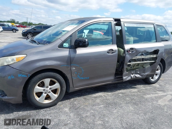 2012 Toyota Sienna with VIN 5TDZK3DC8CS190719, listed as a IAAI auction lot 41983695 with 68,377 mi miles and . Bid and sale history available at DreamBid. Image 6.