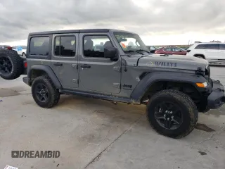 2021 Jeep Wrangler Unlimited Sport S with VIN 1C4HJXDG4MW609644, listed as a Copart auction lot 55459145 with 55,400 mi miles and Salvage title. Bid and sale history available at DreamBid. Image 4.