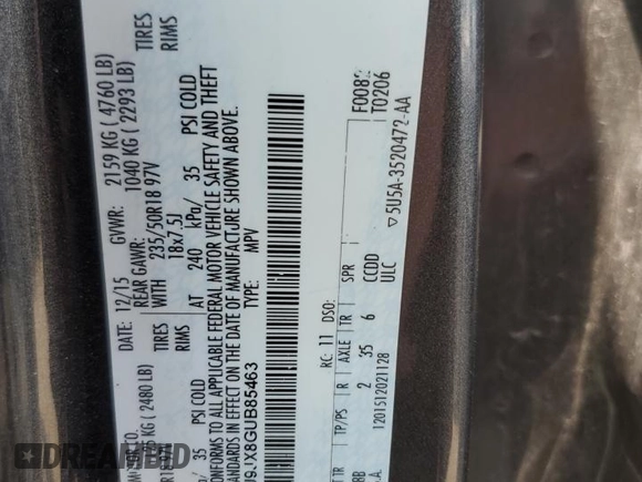 2016 Ford Escape Titanium with VIN 1FMCU9JX8GUB85463, listed as a Copart auction lot 58013684 with 147,620 mi miles and Salvage Title. Bid and sale history available at carsss.com. Image 13.