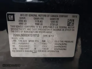 2017 Chevrolet Equinox LS with VIN 2GNALBEKXH1519713, listed as a IAAI auction lot 41601713 with 73,044 mi miles. Bid and sale history available at carsss.com. Image 9.