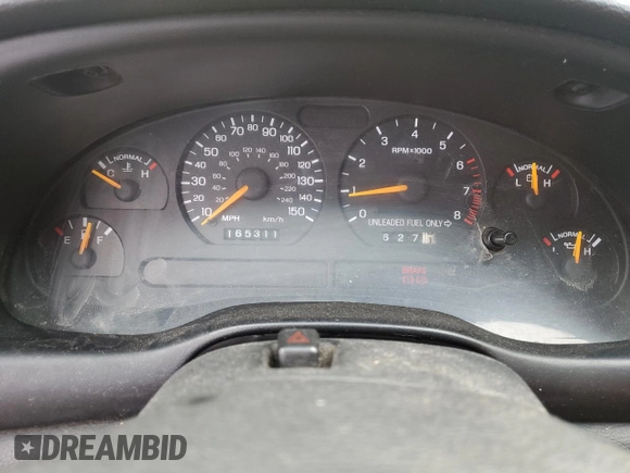 1998 Ford Mustang GT z VIN 1FAFP42X3WF207288, wystawiony jako Copart lot #45158425 z przebiegiem 165 311 mil mil oraz Szkoda całkowita • Salvage title. Historia ofert i sprzedaży dostępna na DreamBid. Obrazek 9.