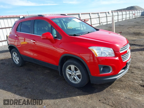 2016 Chevrolet Trax LTZ with VIN KL7CJRSBXGB572279, listed as a IAAI auction lot 41866351 with 97,363 mi miles. Bid and sale history available at carsss.com. Image 1.