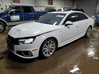 2019 Audi A4 Premium with VIN WAUDNAF43KN018742, listed as a Copart auction lot 89281605 with 60,274 mi miles and Salvage Title. Bid and sale history available at DreamBid. Image 1.