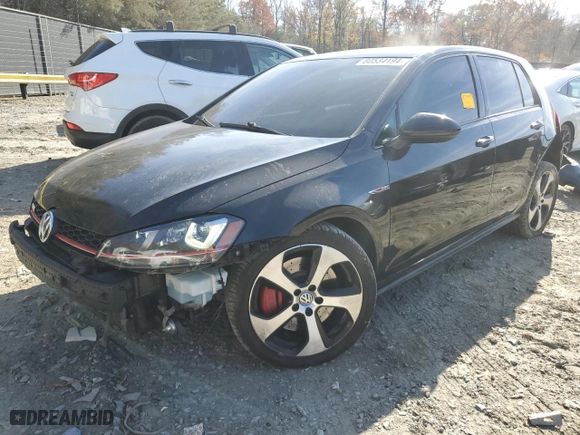 2015 Volkswagen Golf GTI Autobahn w/Performance Pkg with VIN 3VW547AU6FM099947, listed as a Copart auction lot 80534194 with 91,002 mi miles and Salvage Title. Bid and sale history available at carsss.com. Image 1.