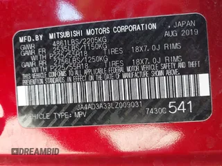 2020 Mitsubishi Outlander SE z VIN JA4AD3A33LZ009031, wystawiony jako IAAI lot #42154484 z przebiegiem 39 803 mil mil oraz . Historia ofert i sprzedaży dostępna na DreamBid. Obrazek 9.