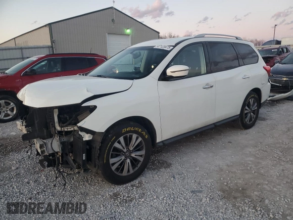2017 Nissan Pathfinder SV z VIN 5N1DR2MN2HC674116, wystawiony jako Copart lot #47123475 z przebiegiem 133 928 mil mil oraz Szkoda całkowita • Salvage title. Historia ofert i sprzedaży dostępna na DreamBid. Obrazek 1.