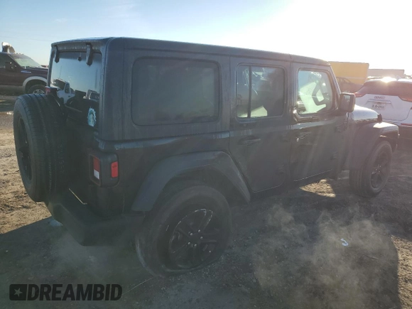 2023 Jeep Wrangler Sport S with VIN 1C4HJXDG5PW615926, listed as a Copart auction lot 84765684 with 23,333 mi miles and Salvage Title. Bid and sale history available at DreamBid. Image 3.