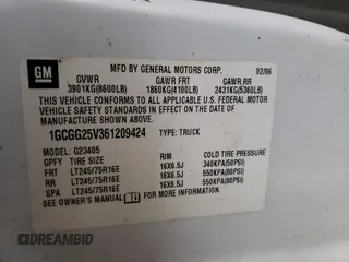 2006 Chevrolet Express Cargo Van with VIN 1GCGG25V361209424, listed as a Copart auction lot 82199034 with 178,239 mi miles and Non Repairable. Bid and sale history available at carsss.com. Image 13.