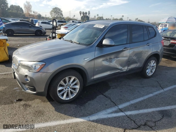 2017 BMW X3 sDrive28i with VIN 5UXWZ7C55H0T43879, listed as a Copart auction lot 43236315 with 161,205 mi miles and Salvage Title. Bid and sale history available at carsss.com. Image 1.