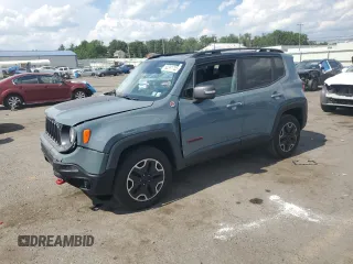 2017 Jeep Renegade Trailhawk with VIN ZACCJBCB3HPG29440, listed as a Copart auction lot 62391755 with 100,707 mi miles and Salvage title. Bid and sale history available at DreamBid. Image 1.