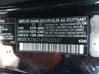 2004 Mercedes-Benz CLK 55 AMG z VIN WDBTK76G14T022337, wystawiony jako IAAI lot #41835855 z przebiegiem 136 083 mil mil oraz . Historia ofert i sprzedaży dostępna na DreamBid. Obrazek 9.