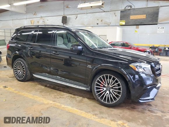 2017 Mercedes-Benz GLS with VIN 4JGDF7FE5HA918226, listed as a Copart auction lot 84388874 with 56,633 mi miles and Salvage Title. Bid and sale history available at carsss.com. Image 4.