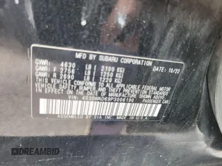 2023 Subaru Legacy Premium with VIN 4S3BWAD69P3006190, listed as a IAAI auction lot 42623816 with 90,046 mi miles and . Bid and sale history available at DreamBid. Image 1.