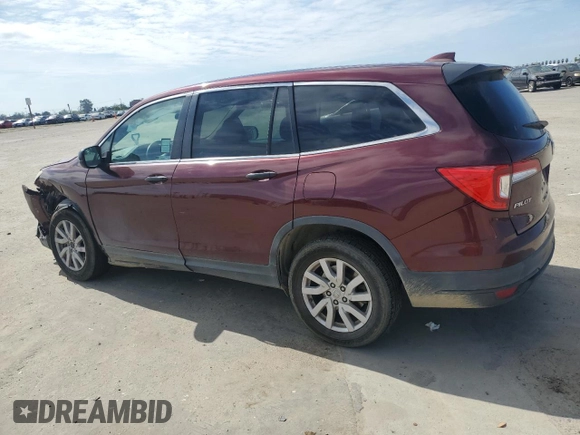2019 Honda Pilot LX with VIN 5FNYF5H16KB031060, listed as a Copart auction lot 50821515 with 164,706 mi miles and Salvage Title. Bid and sale history available at DreamBid. Image 2.