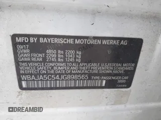 2018 BMW 5 Series 530i z VIN WBAJA5C54JG898565, wystawiony jako IAAI lot #41745230 z przebiegiem 123 776 mil mil oraz . Historia ofert i sprzedaży dostępna na DreamBid. Obrazek 9.