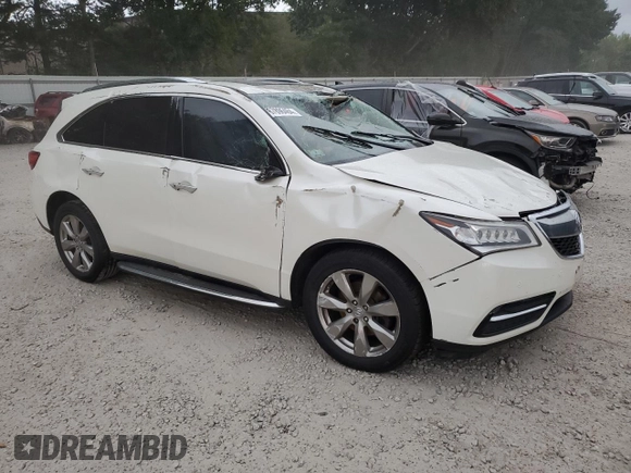 2015 Acura MDX Advance/Entertainment Pkg with VIN 5FRYD4H8XFB031323, listed as a Copart auction lot 67896484 with 0 mi miles and Non Repairable. Bid and sale history available at carsss.com. Image 4.