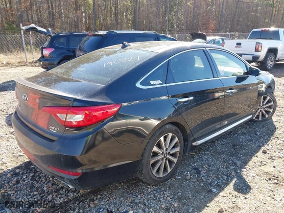 2016 Hyundai Sonata 2.4L Sport with VIN 5NPE34AF5GH310746, listed as a IAAI auction lot 41417142 with 150,117 mi miles. Bid and sale history available at carsss.com. Image 4.