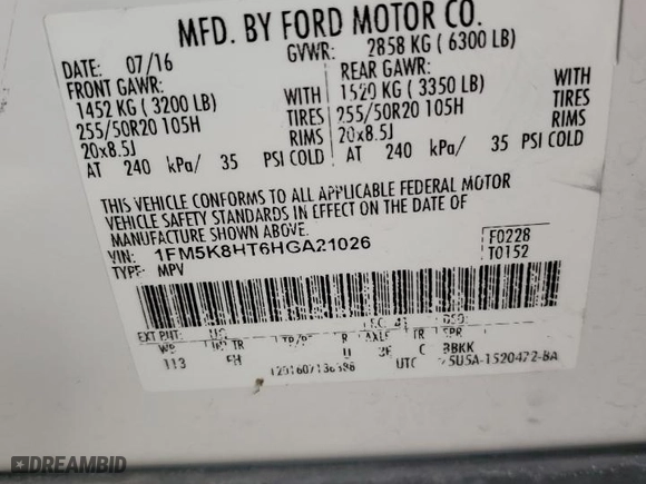 2017 Ford Explorer Platinum with VIN 1FM5K8HT6HGA21026, listed as a Copart auction lot 42939545 with 149,331 mi miles and Clean Title. Bid and sale history available at carsss.com. Image 13.
