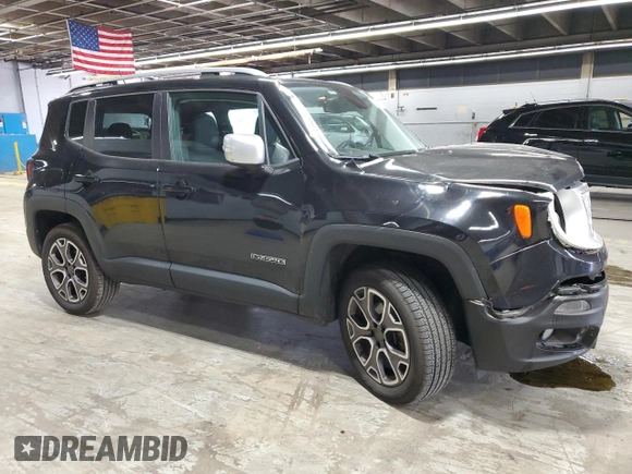 2017 Jeep Renegade Limited z VIN ZACCJBDB3HPE39829, wystawiony jako Copart lot #60573295 z przebiegiem 64 038 mil mil oraz Szkoda całkowita • Salvage title. Historia ofert i sprzedaży dostępna na DreamBid. Obrazek 4.